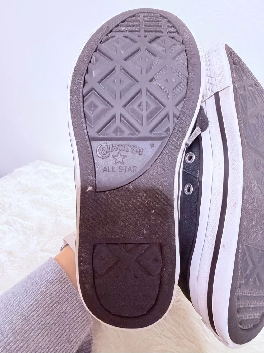 Converse Girl's CTAS Madison OX Black/Rust Pink/White Sneakers - Size 1
